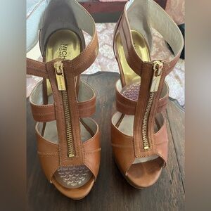 Michael Kors Brown Leather Women's Sandals